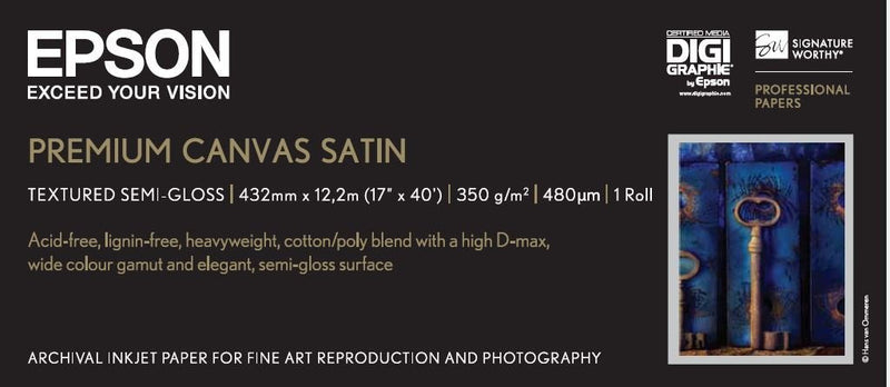 Epson Roll Premium Canvas Satin, 17 X 12.2M, 350G/M²