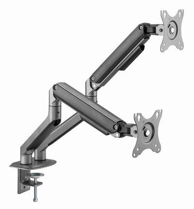 Gembird Desk Mounted Adjustable Double Monitor Arm Space Grey — image 1