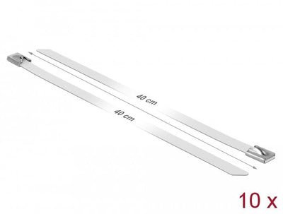 Delock Cable Ties Steel Inoxidable L 400 X B 7,9MM White 10 Pieces — image 1