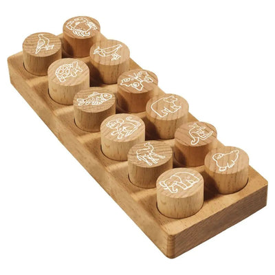Colop Woodies Set Of Sellos Wood «animales Exóticos» With 12 Motivos, Sellos Identificativos And Motivadores W — image 1