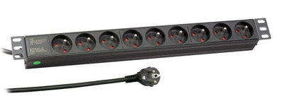 Power Strip Plugs Efb 19 1U 9 X Ute Without Switch Aluminium/Black — image 1