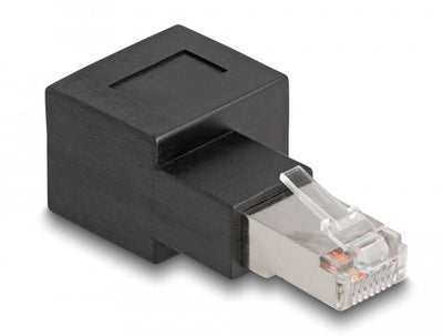 Delock Adapter Plug RJ-45 Plug RJ-45, CAT.6A Black Ángulo 90° Hacia Derecha 87864 — image 1