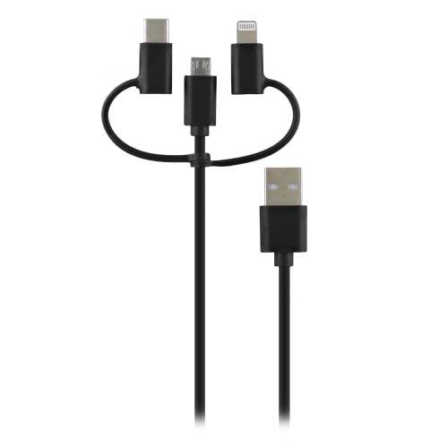 Tnb Way - USB/Micro USB 3 1 - USB-C - Cable Charging And Sincronización Lightning 1M - Black
