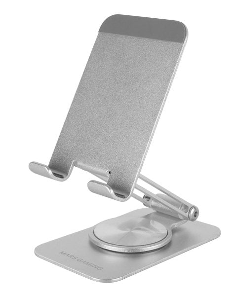 Mars Gaming Stand Desktop Smartphone Rotating Silver Foldable/ Estructura Aluminium/ Rotación 360º/ Ajuste 180