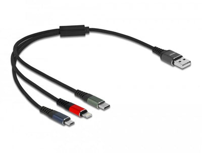 Delock USB Cable 3 In 1 Lightning/Microusb /Type-c 30CM — image 1
