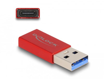 Delock 60044 Adapter USB 10Gbps USB Tipo-a Male a USB Type-c™ Activa Female Red — image 1