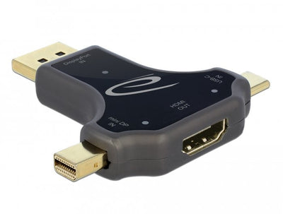 Delock 3 In 1 Monitor Adapter With Usb-c™ DisplayPort Mini DisplayPort Input a HDMI Output With 4K 60 HZ — image 1