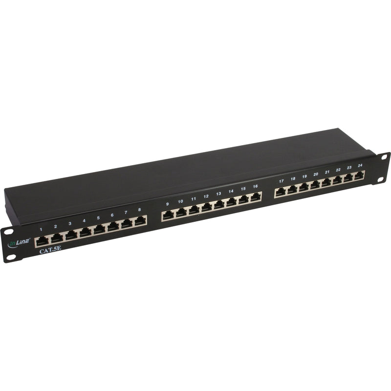 Inline Patch Panel 19 CAT.5E 24 Ports 1U Black RAL9005