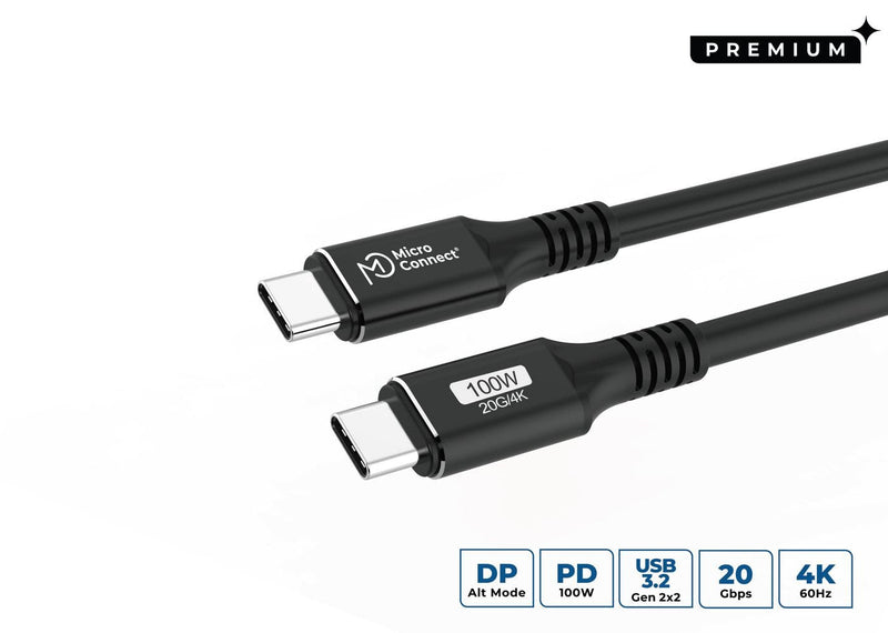 Microconnect Cable USB3.2CC2 USB 3.2 Gen 2 (3.1 Gen 2) 2M USB C Black