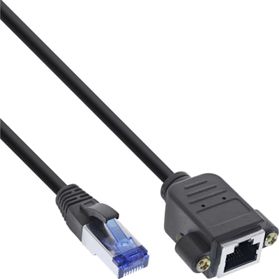 Inline Extensión Incorporada Network Cable , S/FTP (pimf), CAT.6A, Libre Halógenos, Cobre, Black 0,5M — image 1
