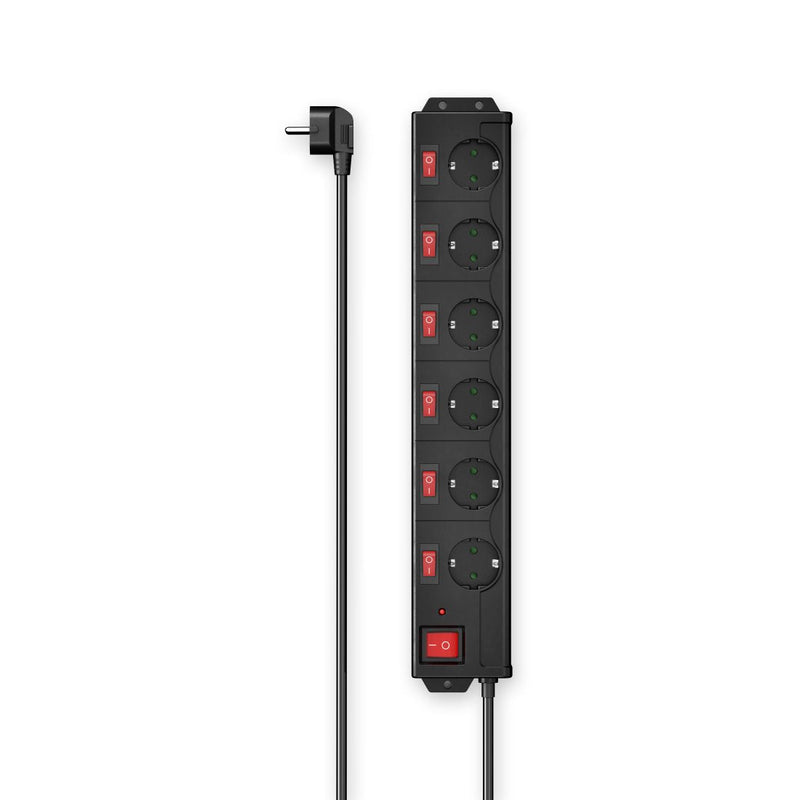 Hama Power Strip Power With 6 Sockets Switch Individual And Comun 1,4M Colour Black