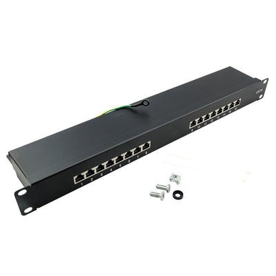 Logilink Patchpannel 19 16 Port CAT.6 STP Black Econline — image 1