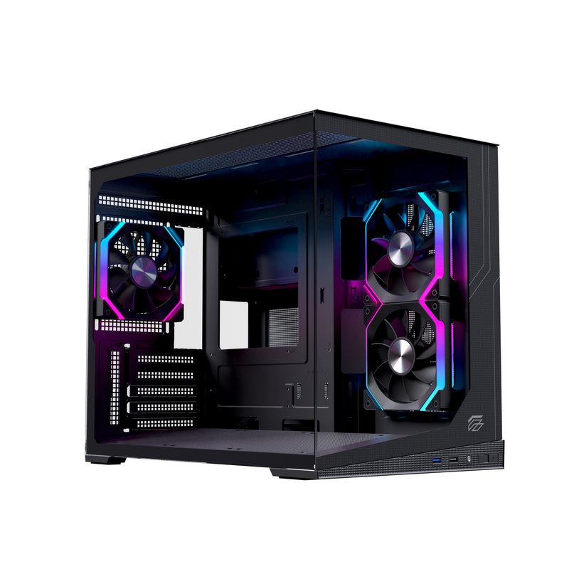 Einarex PC Case Micro-atx Semitorre SM300 RGB C-templado Black EXCS-SM-300R-B