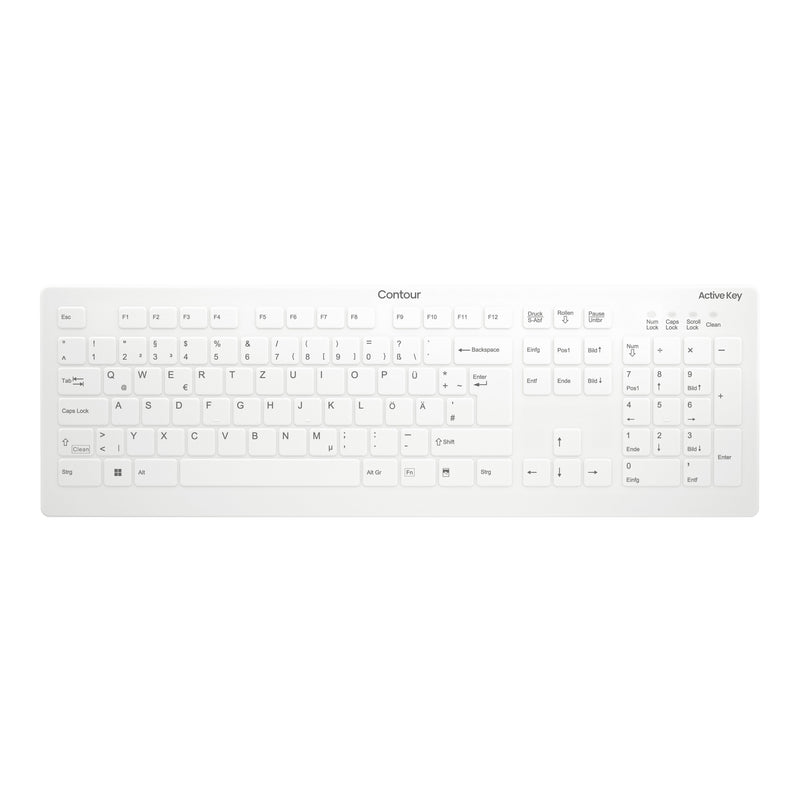 Contour Design Active Key AK-C8112 Keyboard Médico RF Wireless Qwertz German White