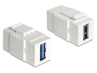 Keystone Módulo USB 5Gbps Type a Connector Female a Type a Connector Female White — image 1