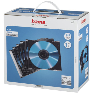 Hama 00051270 Case Slim Cd - Box Of 100 - Transparent And Black — image 1