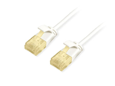 Equip Network Cable CAT.6A Slim U UTP 2x RJ45 5.00M White Lszh — image 1