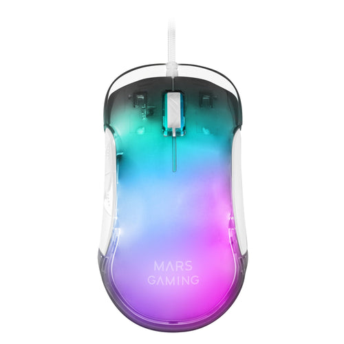 Mars Gaming Mouse Gaming Mmgloww Up To 12800 DPI White — image 1