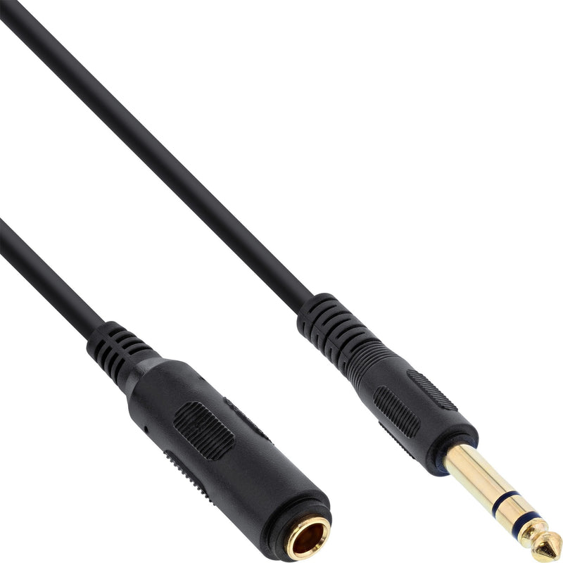 Inline Cable Extensión Headphones 6,3MM Stereo Male a Female Black 5M