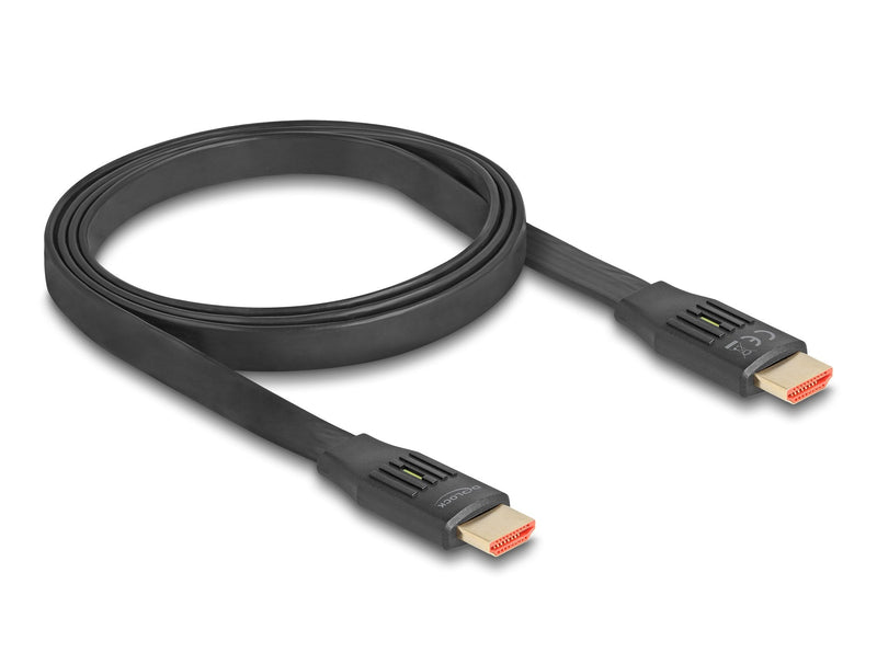 Delock Cable Flat HDMI High Speed 48 GPS 8K 60HZ Black 5 Metres 81004