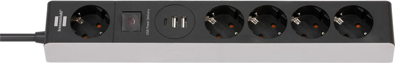 Brennenstuhl Power Strip 1159780615 Base Múltiple 1,5M 5 Salidas AC Indoor Black Grey