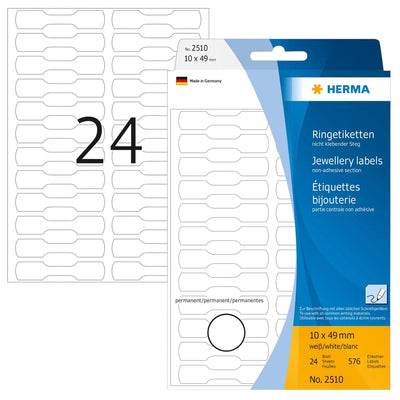 Herma Jewellery Labels 10X49 25 Sheets 111X170 600 Pcs. 2510 — image 1
