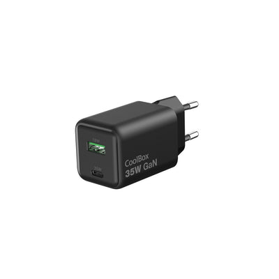 Coolbox Charger GaN 35W - 1x USB-C - 1x USB-A - Charging Fast 3.0 - Power Delivery - Black — image 1