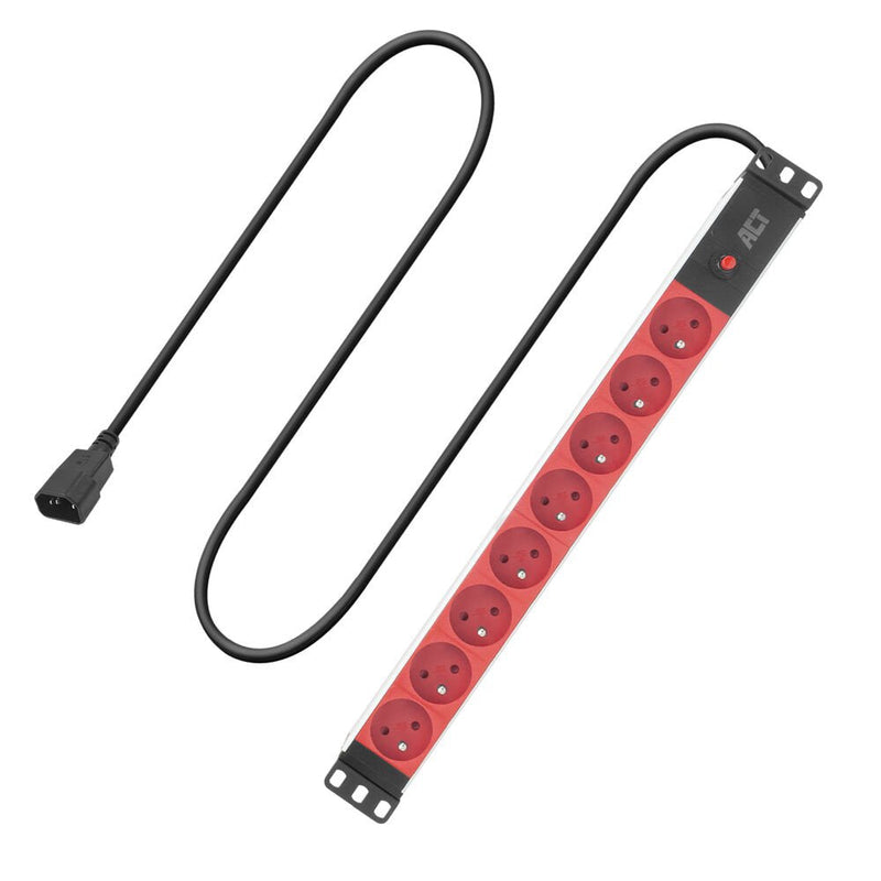 Extension Lead Pdu 19 Inch C14 IEC60320 With 8 Type And Sockets, 3M H05VV-F 3G1.0
