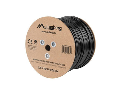 Lanberg Bobina Network Cable Sólido Exteriores FTP Cu, CAT.5E, 305M, Grey LCF5-30CU-0305-BK — image 1