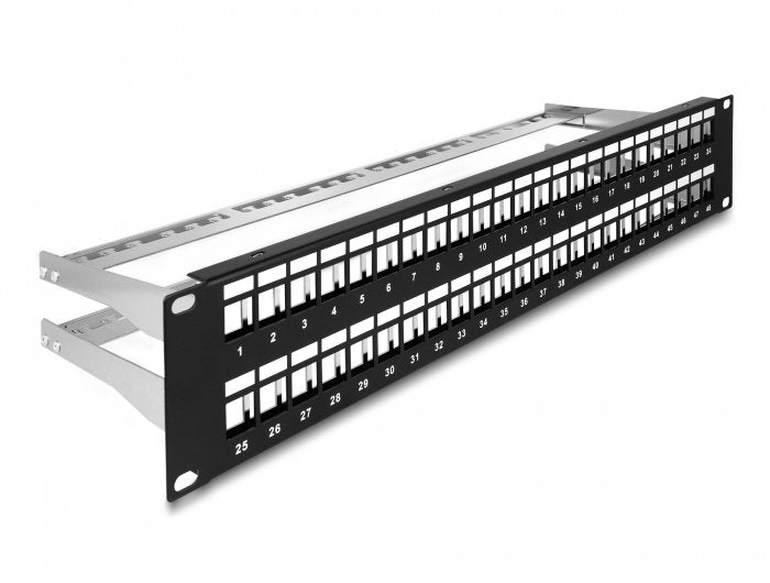 Delock 19? Keystone Patchpanel 48 Port With Entlastungsschienen 2 He Black
