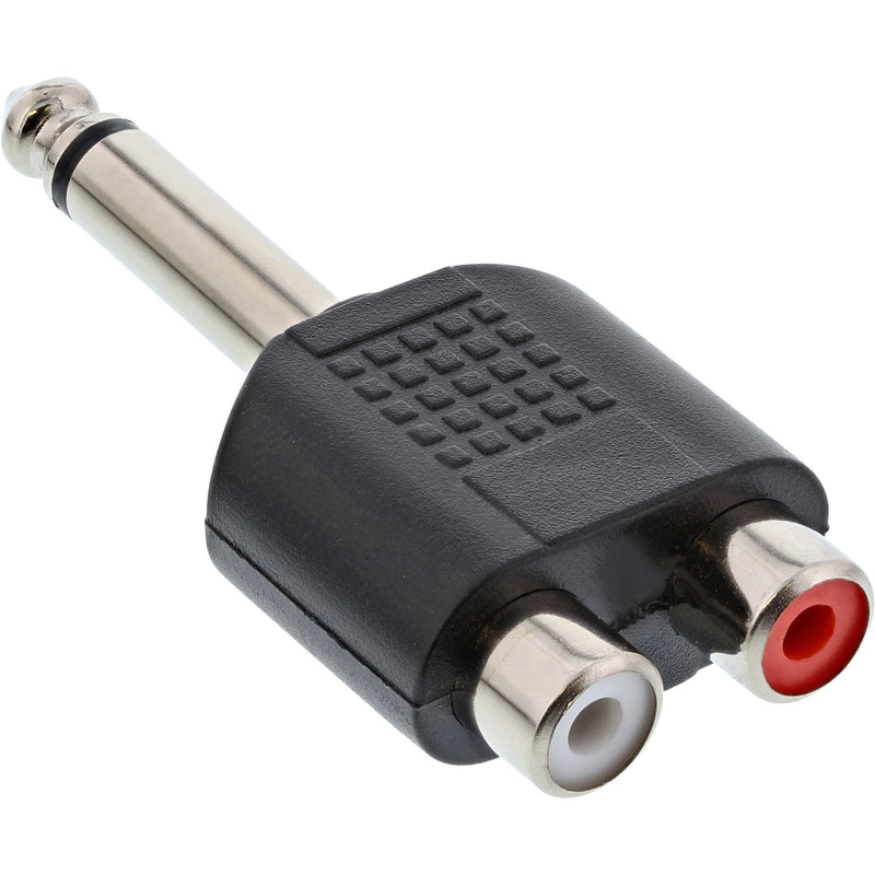 Inline Adapter Audio Jack 6,3MM Male Mono a 2X Rca Female