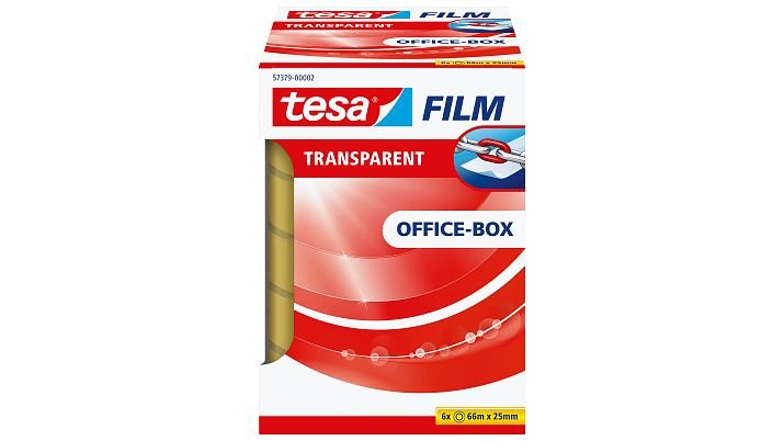 Tesa Tesafilm Transparent 6 Rolls 25MM, Case Office Tape Adhesiva