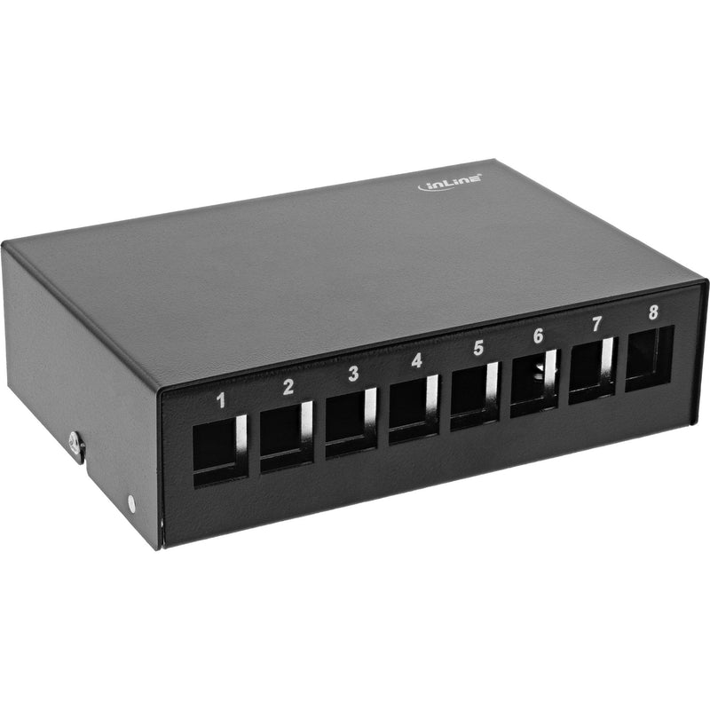 Inline Desktop Point Box 8X Keystone RJ45, Metal Black RAL9005