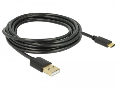 Delock 85209 USB Cable 3M 2.0 USB a USB C Black — image 1