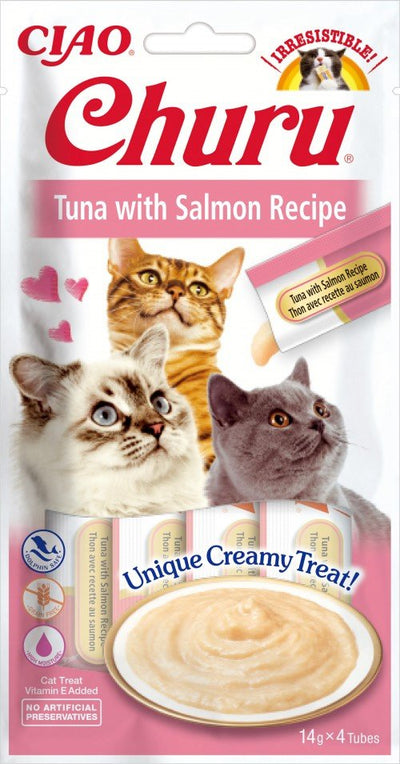 Inaba Golosina Gatos Churu Atún With Salmón 4X14 G — image 1