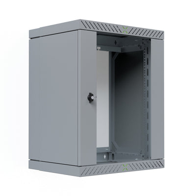 Cabinet Wall X-rack 19 With Door Glass 400-600MM, 15U, Colour Grey — image 1