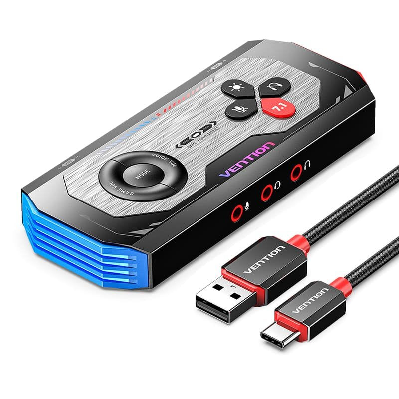 Vention Card Sound Gaming With Amplifier CVAB0 USB Type-c Male 3XJACK 3.5 Female