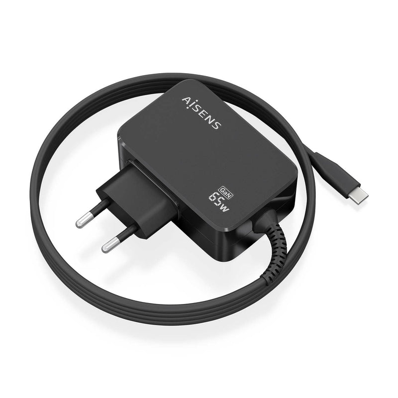 Aisens Charger GaN 65W PD 3.0 1x USB-C 1.8M - Black