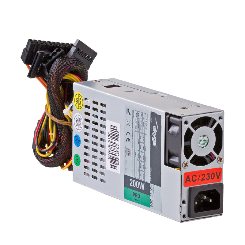 Akyga Power Supply 1U Mini ITX / Flex ATX 200W AK-I1-200 P4 Pfc Fan 3XSATA