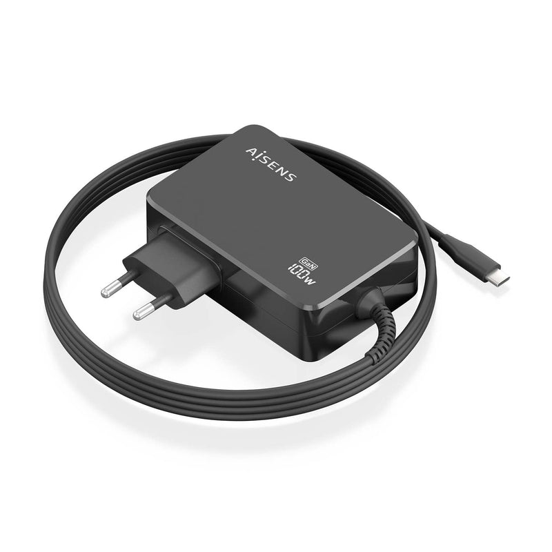 Aisens Charger GaN 100W PD 3.0 1x USB-C 1.8M, Black