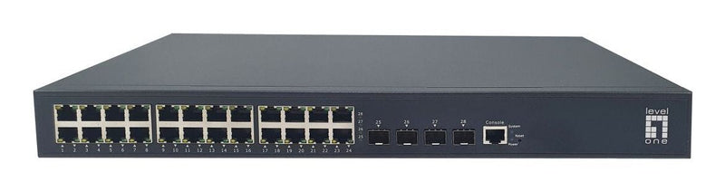 Levelone PoE + Switch 24XGE PoE/4X10GSFP+ 440W 19 Managed L3