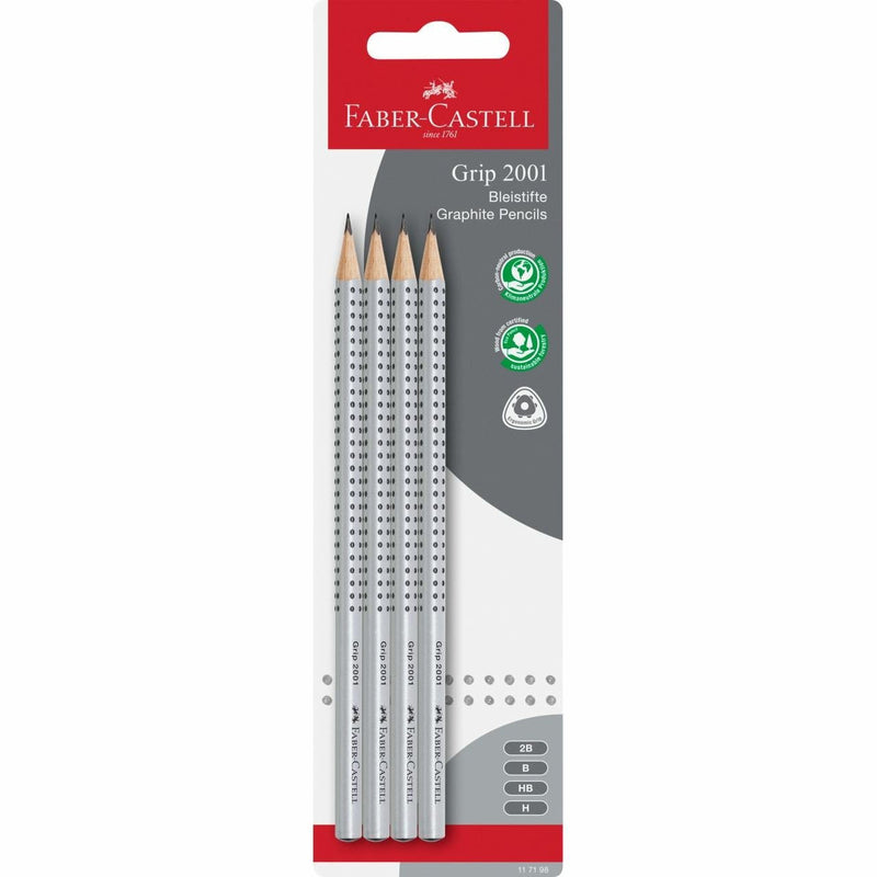 Faber- Castell Pencil Grip Graphite Mod. 2001 Grey -blister 4U-