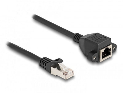 Delock 80192 Cable Extensión RJ50 Male a Female S/FTP 0,5M Black — image 1