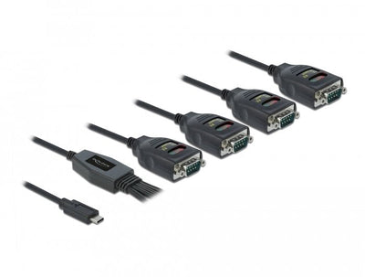 Delock Adapter USB Type-c™ a 4 X Serie RS-232 DB9 With 15 Kv Esd Protection — image 1