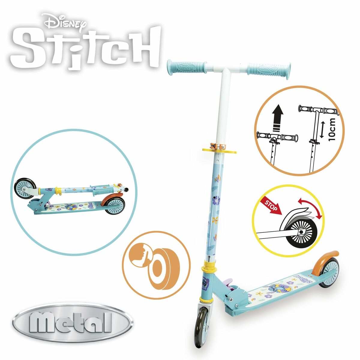 Smoby Scooter Smoby Stitch 2R Blue Metal Plastic