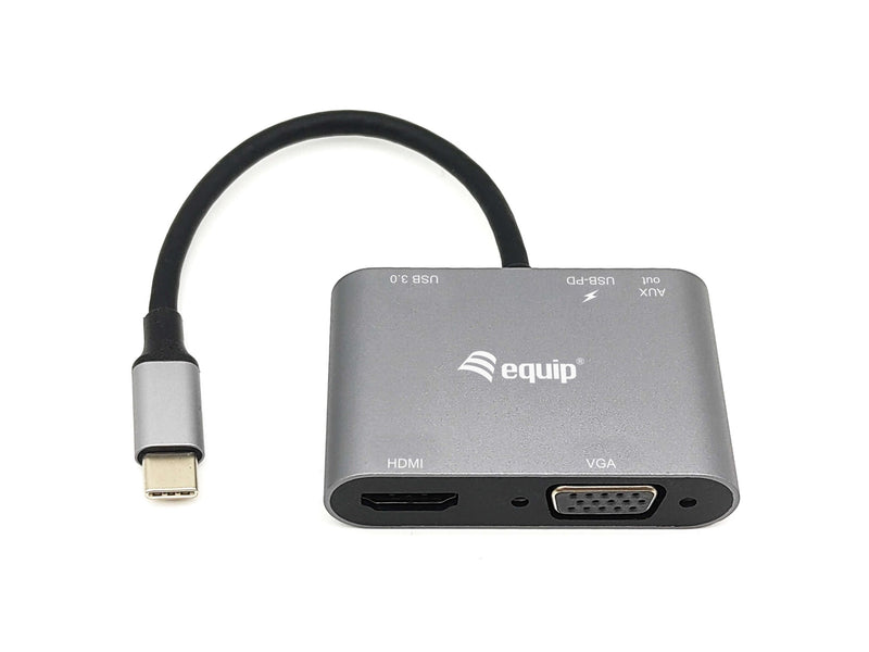 Equip Adapter USB-C 5IN1 HDMI 4K VGA USB 3.0 Type a + USB-C Charging 100W 133483