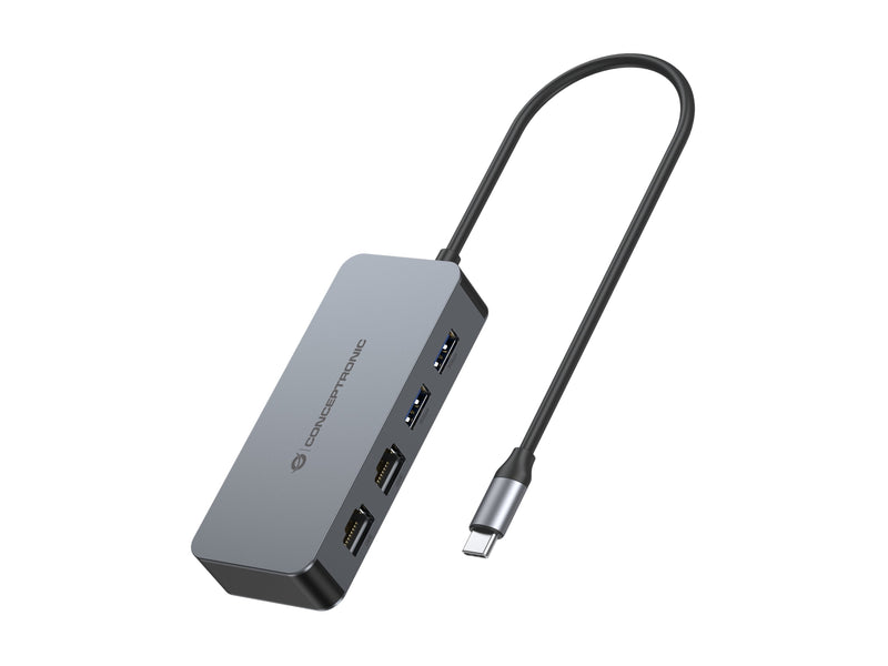 Conceptronic Adapter USB-C a Ethernet RJ45 ABBY24G 2 Ports Gigabit With Hub USB 3,2 X2 Ports