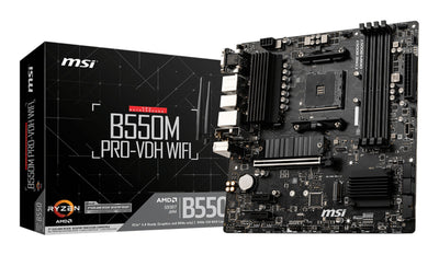 MSI Motherboard AM4 B550M Pro-vdh Wi-Fi M-atx/4XDDR4/4XSATA6/4x USB 2.0 + 3x USB 3.2 911-7C95-008 — image 1