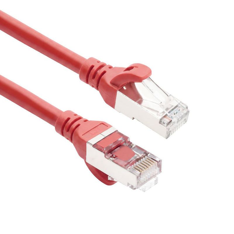 Red 15 Meters Tpe S FTP CAT.6A Ultra-flex Patch Cable Snagless With RJ45 Connectors