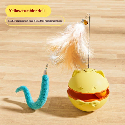 Kitten Self Entertainment Boredom Busting Toy Feather Ball With Automatic Cat Teaser